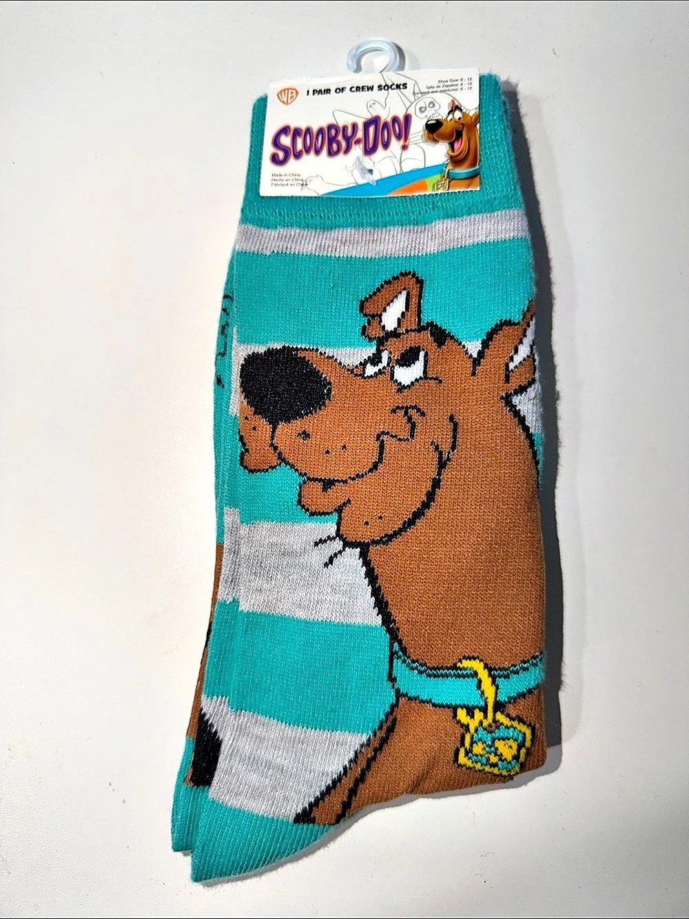 Scooby-Doo Crew Socks Blue & Brown NWT